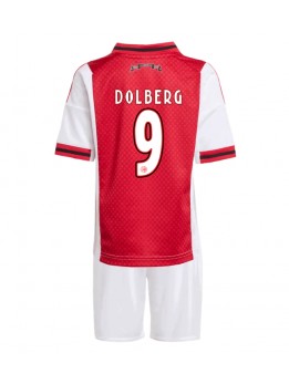 Ajax Kasper Dolberg #9 Dječji Domaci Dres kompleti 2025-26 Kratak Rukavima (+ kratke hlače)